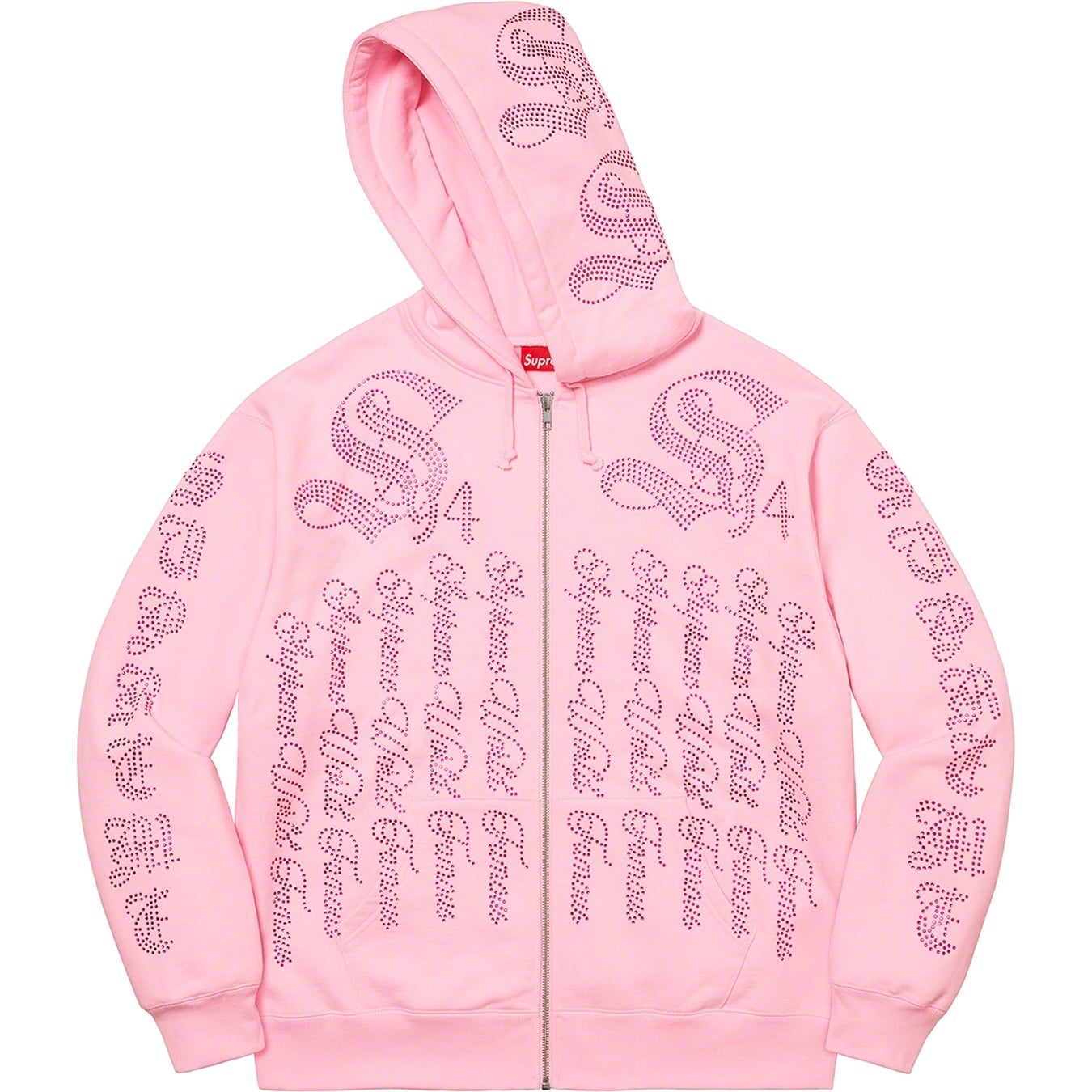 Rhinestone Zip Up Hooded Sweatshirt view 4